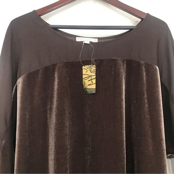 Suzanne Betro Two Piece Brown Velour Matching Lounge Pants and Top NEW - Picture 4 of 16